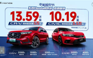 最强合资神车降价！东风本田思域10万、CR-V13万了 ！