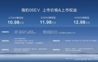 10.98万起叫板小鹏M03 比亚迪海豹06EV上市：规格真心高 ！