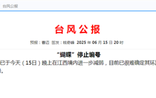 今年1号台风“蝴蝶”已停止编号 到底啥意思 ！