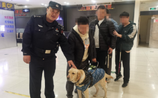 导盲犬带主人吃火锅迷路：民警当起五位盲人的眼睛护送前往 ！