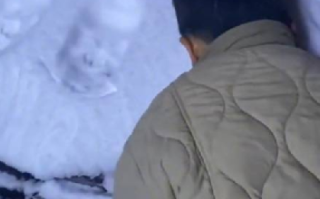 在大雪后的车盖上印鬼脸有多好笑 ！网友：这不是四维彩超吗？