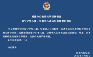 云南昭通征集侵害留守儿童、空巢老人违法犯罪线索 ！