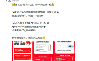 特斯拉推出新年限时活动：包含EAP使用权 寒冷天气套件优惠 ！