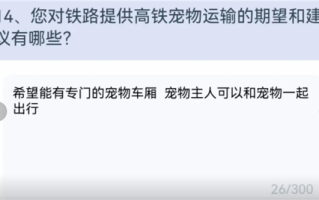 你支持宠物上车吗 中国铁路上线高铁宠物运输调查问卷 ！