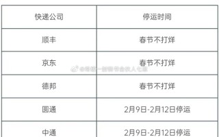 三通一达快递停运时间表引热议 官方回应：不实 春节全部不打烊 ！