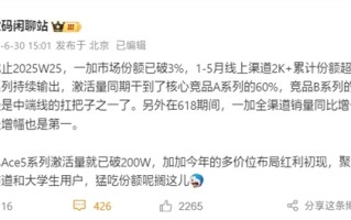 中端之王！一加Ace 5系列卖爆：激活量破200万 ！