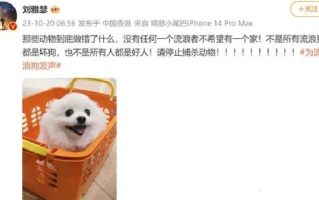 刘雅瑟称不是所有流浪狗都是坏狗：请停止捕杀动物！！
