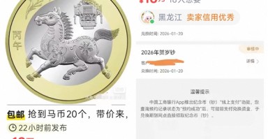 马年纪念币/钞太难抢 二手平台有商家报价单套10万元出 ！