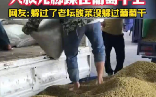 农户赤脚踩自家售卖葡萄干惹争议 ！​网友纷纷表示惊恐：我吃葡萄干从来不洗 ！