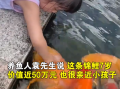 小女孩用小月饼喂50斤胖锦鲤：月饼用鱼粮做的，捏成月饼形状 ！