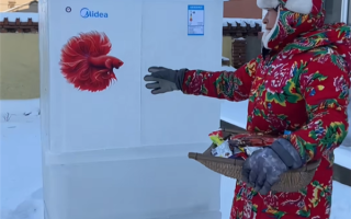 哈尔滨男子手搓纯冰大冰箱：纯天然冷冻 0级能耗 ！