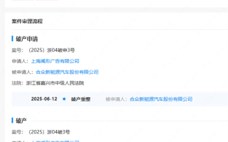 哪吒汽车正式被申请破产 冻结超10亿股权 执行金额超1.58亿 !