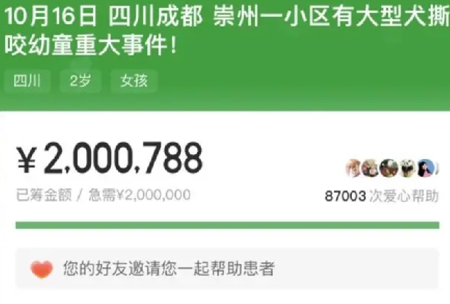 超千名向被咬女童捐款网友申请退款：退款金额接近5万元 ！-第1张图片