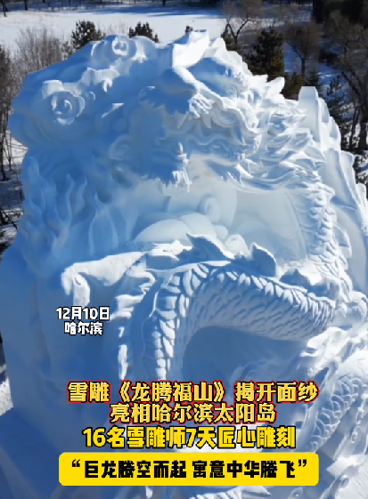 16名雪雕师7天雕出巨型雪龙：栩栩如生，寓意生活的美好 ！-第1张图片