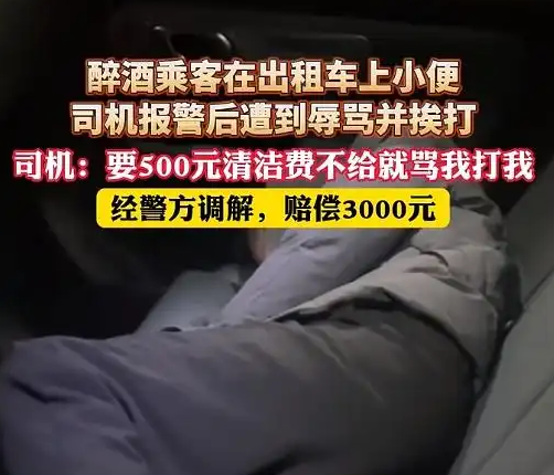 醉酒男子出租车上小便 司机索赔500元被打 调解后男子借3000元赔给司机 !-第1张图片